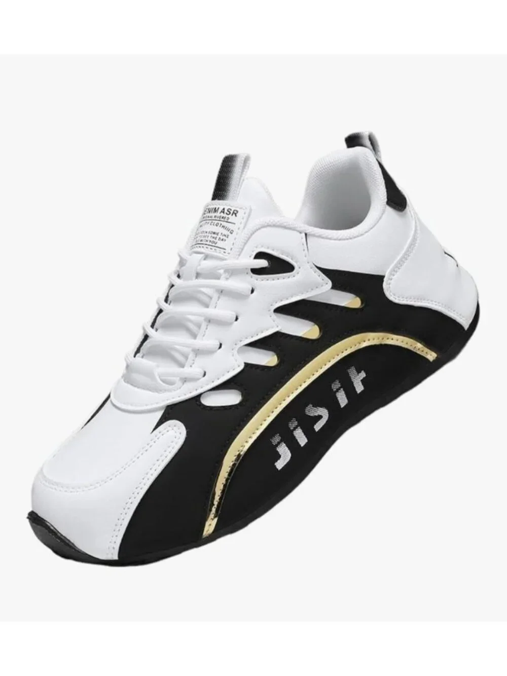 Mens Size 7/40 Lightweight Athletic Sneakers Black & White Breathable Non-Slip